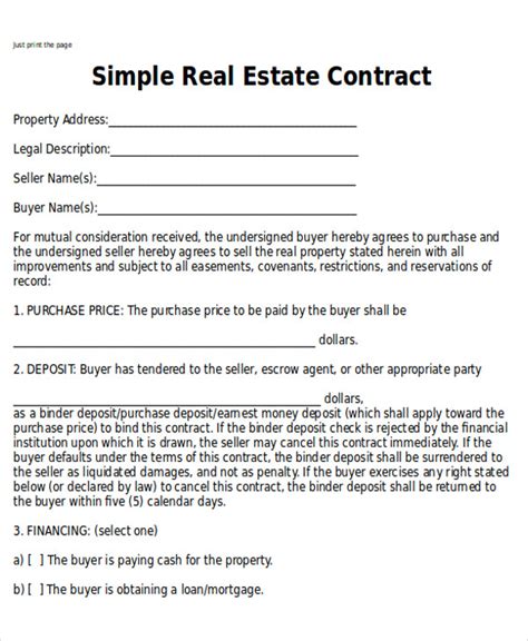 Simple Home Purchase Agreement | Template Business