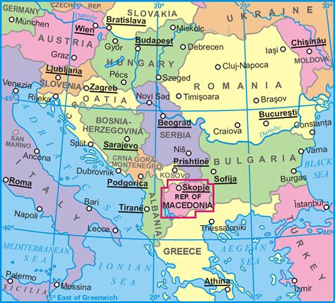 Macedónia (Észak-Macedónia) általános földrajzi térképe (GiziMap) – map.hu