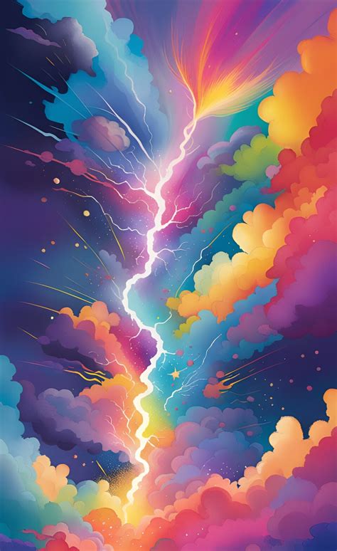 ArtStation - Colorful rainbow lightning explosion 420 jpg wombo art pack | Artworks