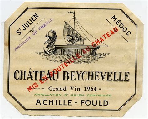 St. Julien Chateau Beychevelle Label (1964) | Living Histories