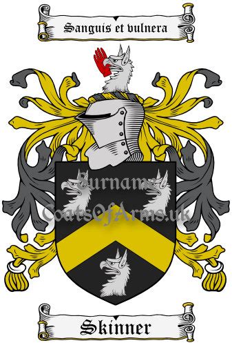 Skinner (English) Coat of Arms (Family Crest) Image Download