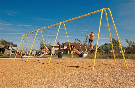 Industrial playground swing set would be heavenly. Patio Swing Set, Playground Swing Set, Swing ...