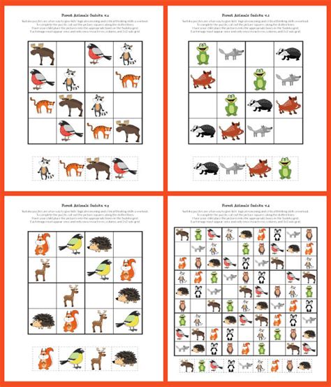 Forest Animals Sudoku {free printables} - Gift of Curiosity