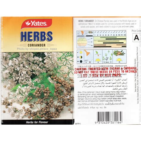 Yates Packet Herb Seeds [B-T] Basil to Thyme _ALS2127 | Shopee Philippines