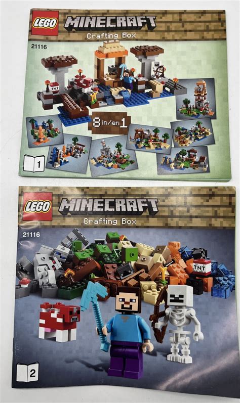 Lego MINECRAFT Instruction Manual Booklet Only #21116 Crafting Box Bks.1-2