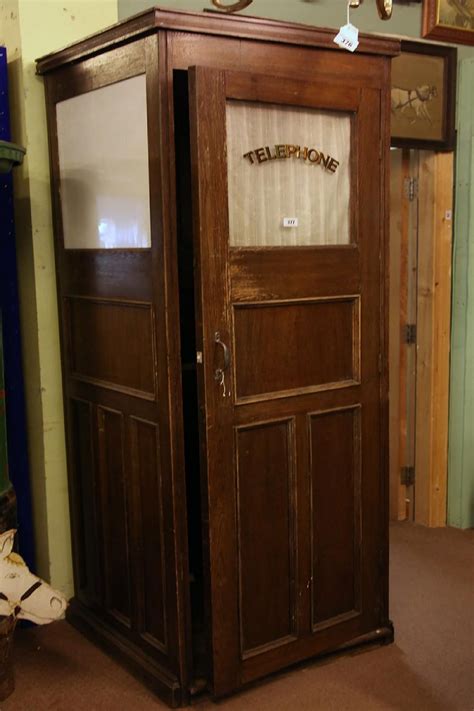 Sold Price: 1930's oak Hotel Telephone booth. { 222cm H X 69cm W X 68cm D }. - July 2, 0119 5:30 ...