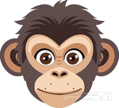 Animal Clipart-big eyed monkey animal face