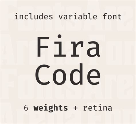 Free font Fira Code by Nikita Prokopov — FontsArena