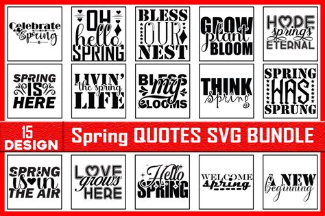 Spring Quotes SVG Designs Bundle Graphic by mofijul2022 · Creative Fabrica