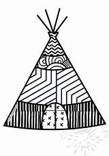 Zentangle Teepee  Coloring Page sketch template