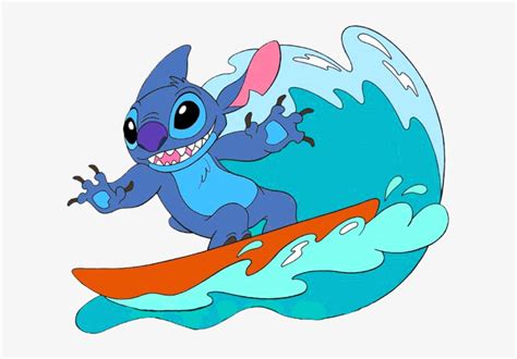 Disney Clipart Story By Cooptroop6 - Stitch On Surfboard Png ...