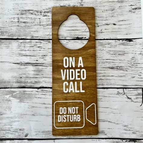 Zoom Meeting Door Sign Wooden Door Hanger Do Not Disturb Sign Video ...