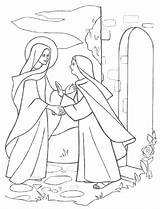 Free Printable Coloring Page Of Mary The Virgin Visiting Elizabeth  sketch template