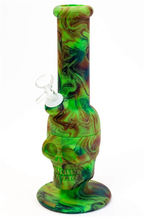 11" Assorted design silicone detachable skull bong | One Wholesale Canada