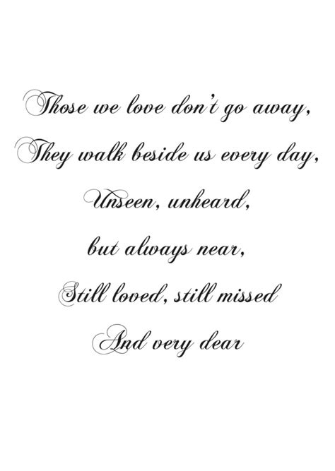 Those We Love Don't Go Away Poem Funeral Poem Missing - Etsy