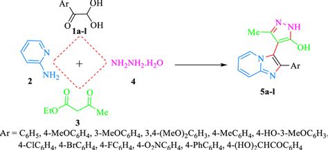 Synthesis of imidazo[1,2-a]pyridine derivatives 5a–l by one-pot,... | Download Scientific Diagram