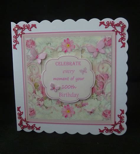 100th Birthday Card Female 100 Year Old Card Handmade in UK - Etsy