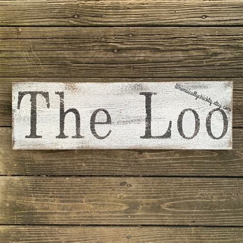 The Loo sign bathroom sign wooden sign rustic | Etsy