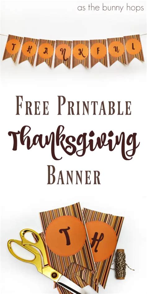 Free Printable Thanksgiving Banner - As The Bunny Hops®