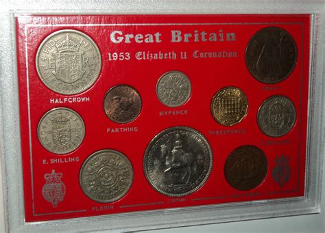 1953 Queen Elizabeth II Coronation Crown Coin Set (71st Birthday Birth ...