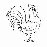 Esquema De Página Para Colorear gallo Dibujos Animados Libro  sketch template