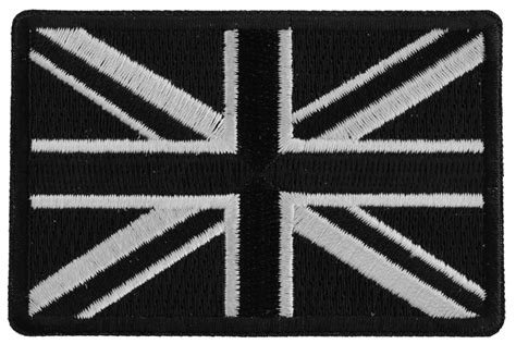 Black and White UK Flag Patch - TheCheapPlace