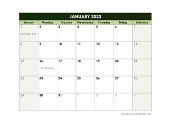 Free Google Doc Calendar Template 2023 – Get Calendar 2023 Update