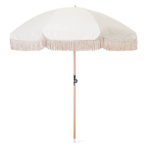 White Beach Umbrella Fringe - Antique White 200cm BU-301