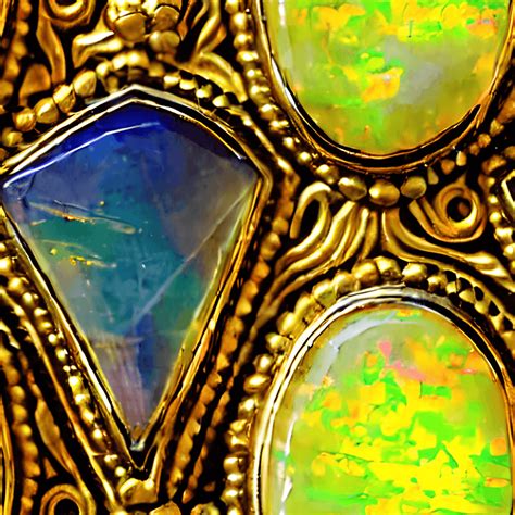 AAA Yellow Opal Sapphire Adularescence Gemstone Precious Stone Layered Ornate · Creative Fabrica