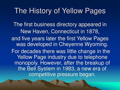 Yellow Pages Training Building a better understanding of the Yellow Pages industry to achieve ...