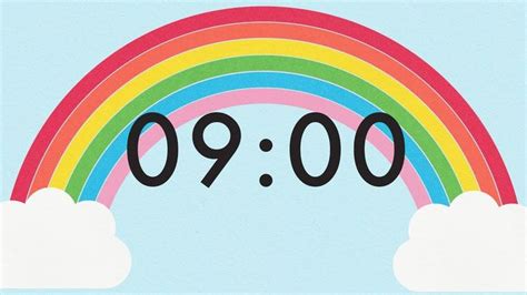 9 Minute Countdown Rainbow Timer 🌈 | Classroom timer, Animated kids, Countdown