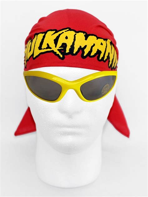 Hulk Hogan Hulkamania Bandana Sunglasses Costume -Red-Yellow - Walmart.com