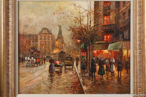 French Impressionist Oil Painting Paris Street Scene 1880s Parisian