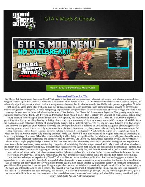 (PDF) ^^ Gta Cheats Ps2 San Andreas Superman - Amazon ...