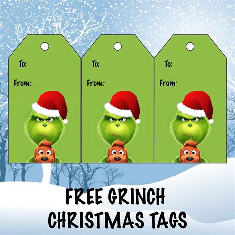 Free Printable Grinch Gift Tags - Printable Word Searches