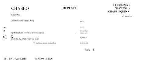 Printable Chase Deposit Slip Pdf - Printable Form, Templates and Letter