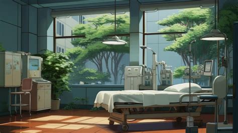 Hospital Anime Illustration Background | Premium AI-generated image