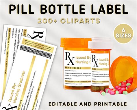 Pill Bottle Labels Printable Editable Prescription Label - Etsy