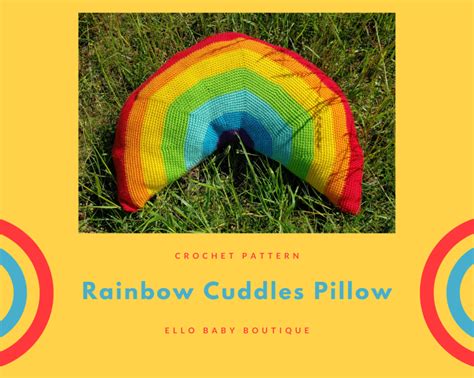 Rainbow Cuddles Pillow: Crochet pattern | Ribblr