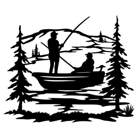 Fishing Boat Clipart Silhouettes Scene Eps Dxf Pdf Png Svg Ai - Etsy ...