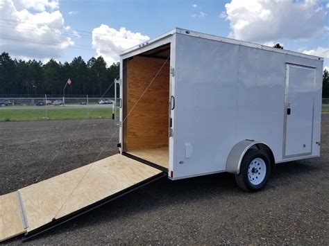 Enclosed Trailer 6x12 White Single Axle (ad 20) - USA Cargo Trailer