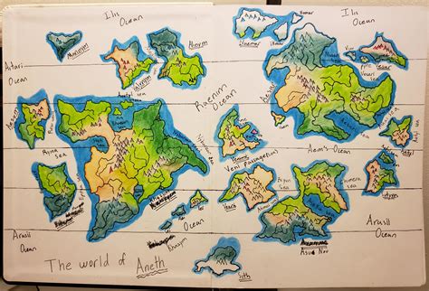 Creating a world between Sci-fi & Fantasy, this is my modified world map. : r/worldbuilding