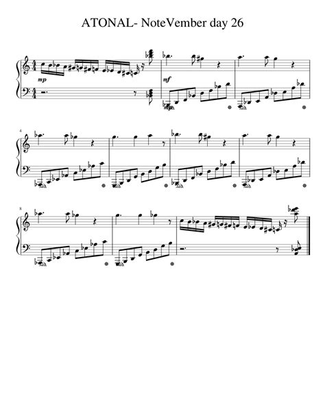 ATONAL- NoteVember day 26 Sheet music for Piano (Solo) Easy | Musescore.com