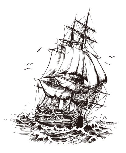 Sailing ship / Drawing | ai illustrator file | US$5.00 each | Ai & PNG File