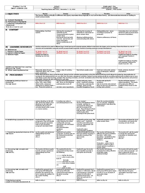 DLL Grade 5 Q3 Week 1 | PDF | Reading Comprehension | Learning