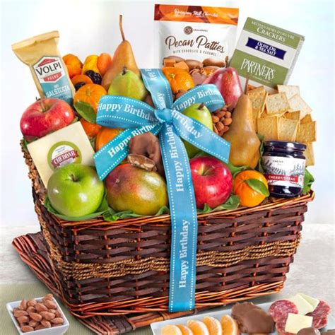 Happy Birthday Abundance Classic Fruit Basket - AA4102B - A Gift Inside