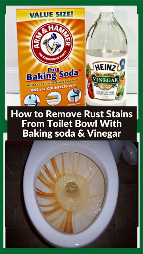 How to remove rust stains from the toilet bowl with vinegar and baking soda | Baking soda ...