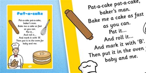 FREE! - Pat a Cake Nursery Rhyme Poster - rhymes, display, songs, poems