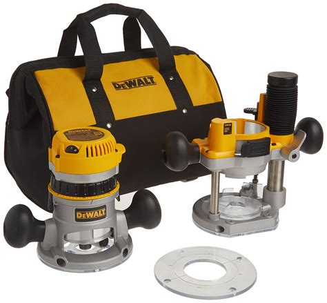 DEWALT Router, Fixed/Plunge Base Kit, Variable Speed, Soft Start, 2-1/4 ...