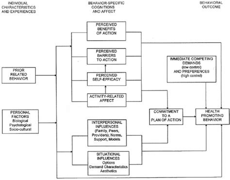 Pender's Health Promotion Model (Pender, 1996). | Download Scientific ...